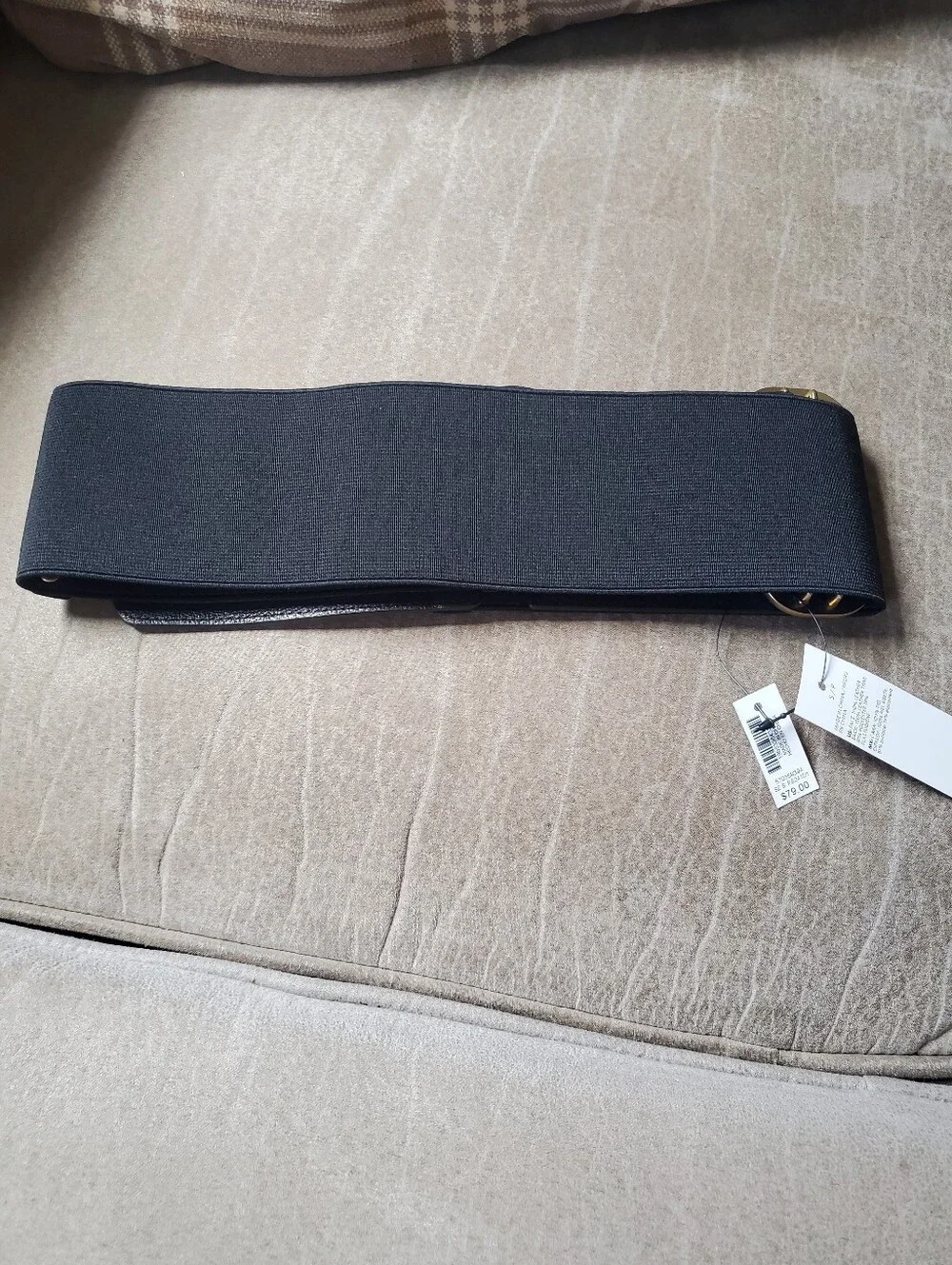 White House Black Market (WHBM) Leather & Elastic Utility Belt Size Small NEW